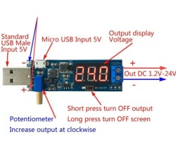 USB Booster Voltage Regulator (5V to 3.3V-24V) - 3