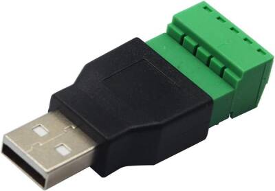 USB Erkek - 5'li Klemens Çevirici / USB 2.0 to 5-Pin Terminal - 1