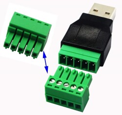 USB Male to 5-Pin Terminal Converter / USB 2.0 to 5-Pin Terminal - 2