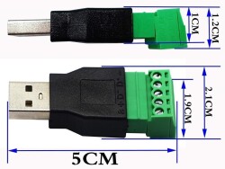 USB Male to 5-Pin Terminal Converter / USB 2.0 to 5-Pin Terminal - 3