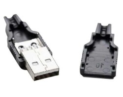 USB Type A Jacketed Socket - Male - 1