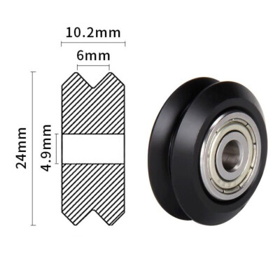 V Groove 625ZZ Bearing 5mm - Plastic Coated - 3