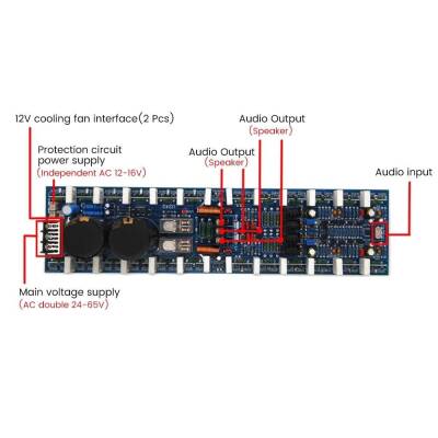 V242 1200W+1200W Çift Kanal Stereo Amfi Devresi - 9