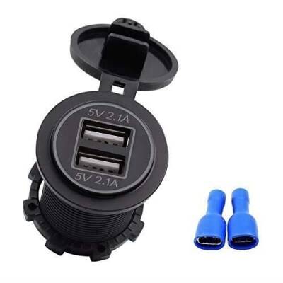 Vehicle Phone Charging Socket 2 Packs 5V 2.1A Green - 2