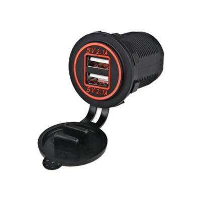 Vehicle Phone Charging Socket 2 Packs 5V 2.1A Orange - 1