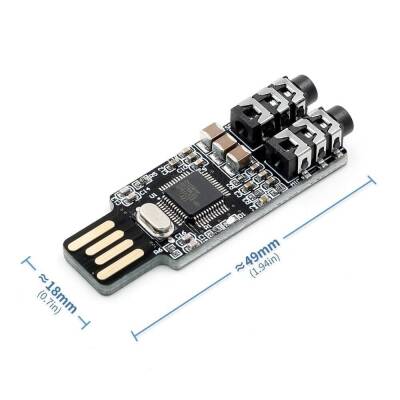 VHM-303 USB Hoparlör Mikrofon Ses Giriş Kartı - 3