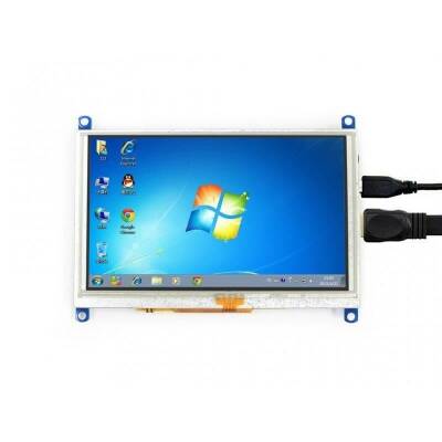 WaveShare 5 Inch (W) 800x480 Touchscreen HDMI Display - 1