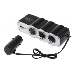 WF-0120 3-way USB Cigarette Lighter Multiplexer - 1