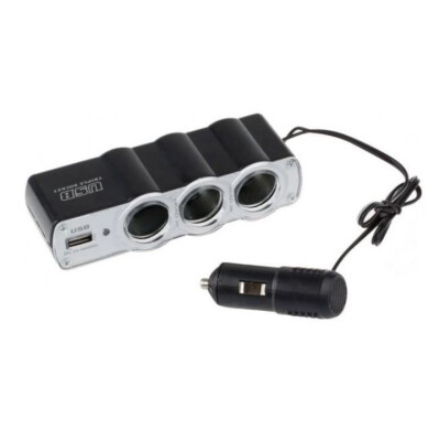 WF-0120 3-way USB Cigarette Lighter Multiplexer - 2