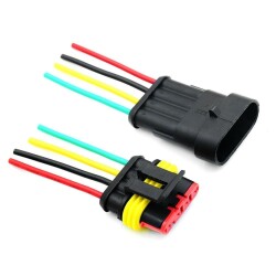 Wired 4-Pin Waterproof Connector Kit 