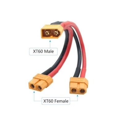 XT60 1 Male - 2 Female Y Splitter Parallel Converter Cable 20cm - 2