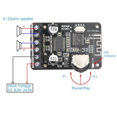 XY-P15W Bluetooth Amfi Modülü Amplifikatör Devresi - 3