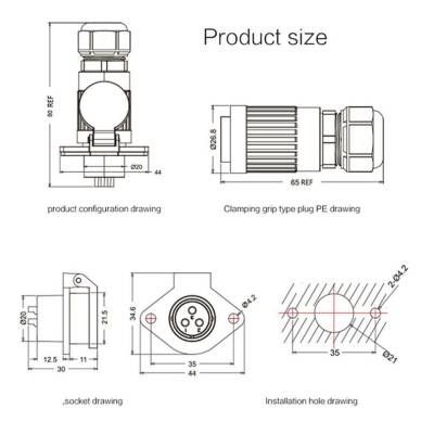 YA-20-J07PE-01-001 7-Pin Waterproof Connector - Female - 2