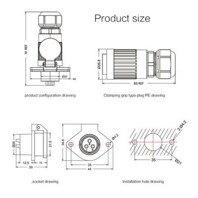 YA-20-J09SX-03-201 9-Pin Waterproof Connector - Female - 2