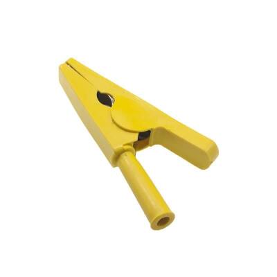 Yellow Battery Clip Crocodile - Banana Socket Input - 1