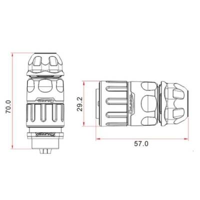 YM-20-C02PE-02-001 2-Pin Su Geçirmez Konnektör - Erkek - 2