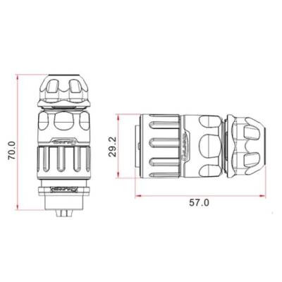 YM-20-C03PE-02-001 3-Pin Su Geçirmez Konnektör - Erkek - 2