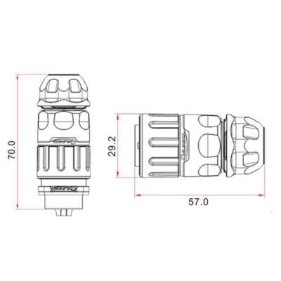 YM-20-C04PE-02-001 4-Pin Waterproof Connector - Male - 2