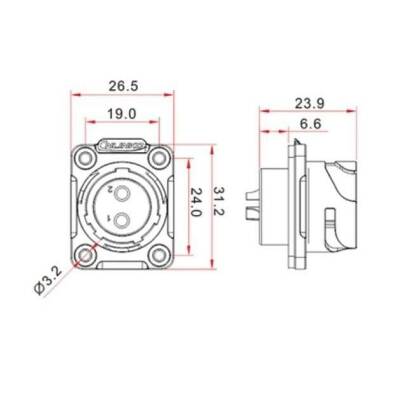 YM-20-C04SX-02-401 4-Pin Su Geçirmez Konnektör - Erkek - 2