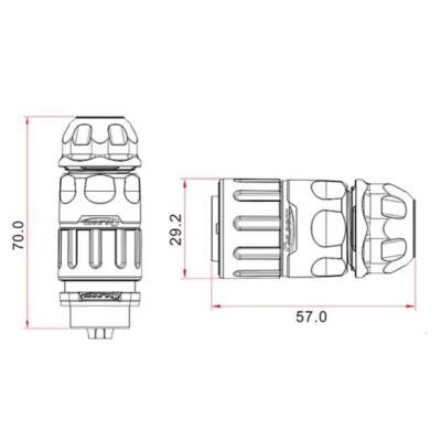 YM-20-C05PE-02-001 5-Pin Su Geçirmez Konnektör - Erkek - 2