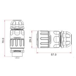 YM-20-C07PE-02-001 7-Pin Su Geçirmez Konnektör - Erkek - 2