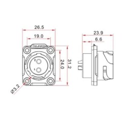 YM-20-C07SX-02-401 7-Pin Waterproof Connector - Male - 2