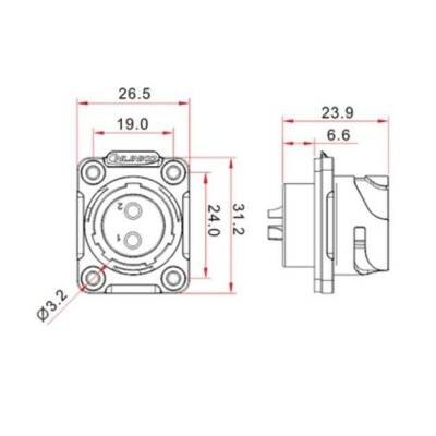 YM-20-C09SX-02-401 9-Pin Waterproof Connector - Male - 2