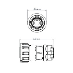 YM-20-C/RJ45/015/PE-42-001 Su Geçirmez Ethernet Konnektörü - Erkek - 2