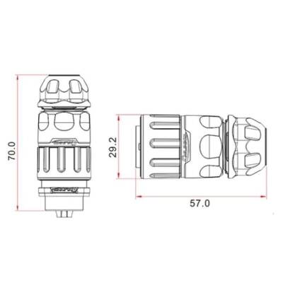 YM-20-J09PE-02-001 9-Pin Su Geçirmez Konnektör - Dişi - 2