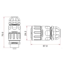 YM-20-J09PE-02-001 9-Pin Waterproof Connector - Female - 2