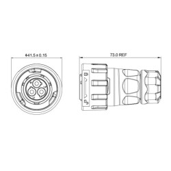 YM-24-C03PE-02-001 3-Pin Su Geçirmez Konnektör - Erkek - 2