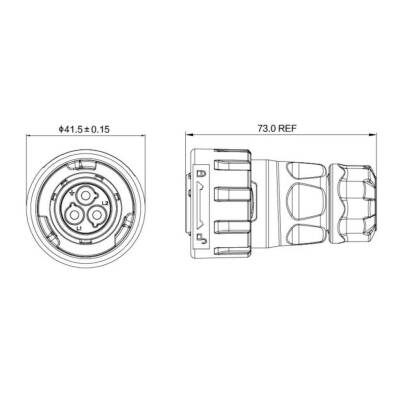 YM-24-C10PE-02-001A 10-Pin Waterproof Connector - Male - 2