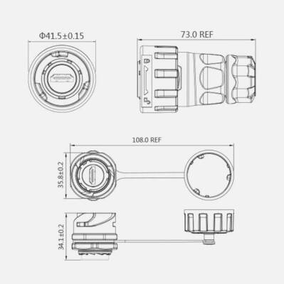 YM-24-J/HDMI2/213/SX-42-101 Waterproof HDMI Connector - Female - 2