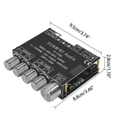 YS-S100L 2x50W + 100W Bluetooth 5.0 2.1 Channel Amplifier Module - 4