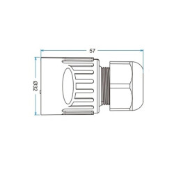 YT-RJ45-CPE-01-001 Su Geçirmez Ethernet Konnektörü - Erkek - 2