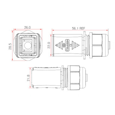 YT-RJ45-CPE-03-001 Su Geçirmez Ethernet Konnektörü - Erkek - 2