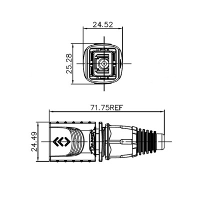 YT-RJ45-CPE-05-001 Su Geçirmez Ethernet Konnektörü - Erkek - 3