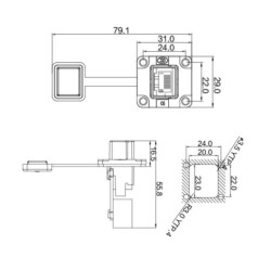 YT-RJ45-JSX-02-001 Su Geçirmez Ethernet Konnektörü - Dişi - 3