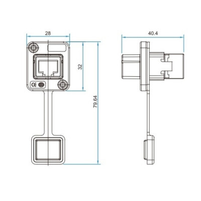 YT-RJ45-JSX-05-002 Su Geçirmez Ethernet Konnektörü - Dişi - 3