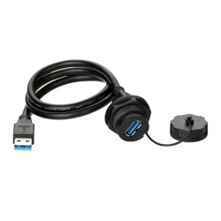 YU-USB3-FS-MP-1M-001A Su Geçirmez Dişi-Erkek USB Konnektör - 1M Kablo - 1