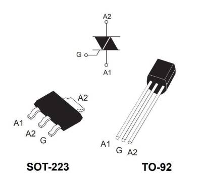 Z0107 SMD - SOT223 Z7M Triac - 2