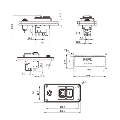 ZCD-02FL 5-Pin Elektromanyetik Switch - Kutulu - 3