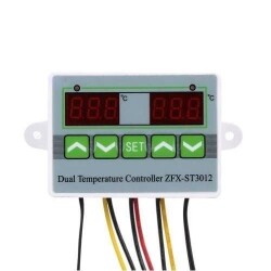 ZFX-ST3012 24V Dual Relay Output Thermostat - Temperature Controller 